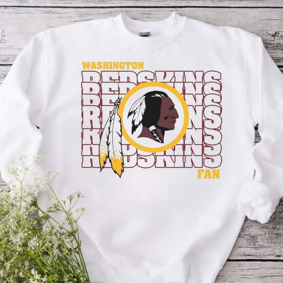 Redskins Football White Crewneck Sweatshirt - Picture 1 of 3